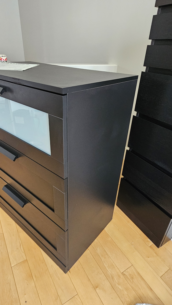 IKEA Brimnes Black 3-Drawer Dresser - photo 3