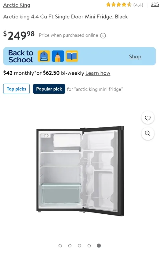 NEW! Arctic King 4.4 Cu Ft Mini Fridge + FREE CORDLESS KETTLE image indicator(4)