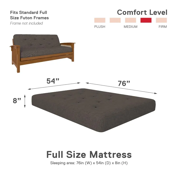 DHP Trule 8-Inch Pocket Spring Coil Futon Mattress, BRAND NEW thumbnail