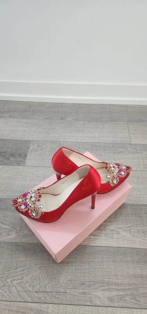 Red Heels with crystal Embellishments image indicator(7)