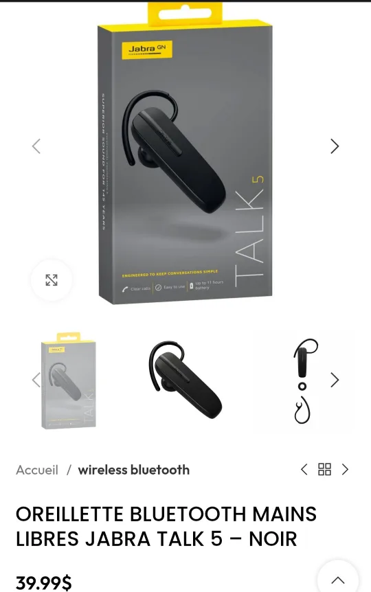 Jabra Talk 5 Bluetooth Headset - Black thumbnail