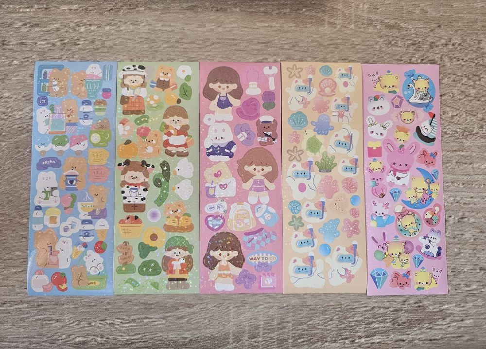 Cute Kawaii Sticker Sheets - Variety Pack