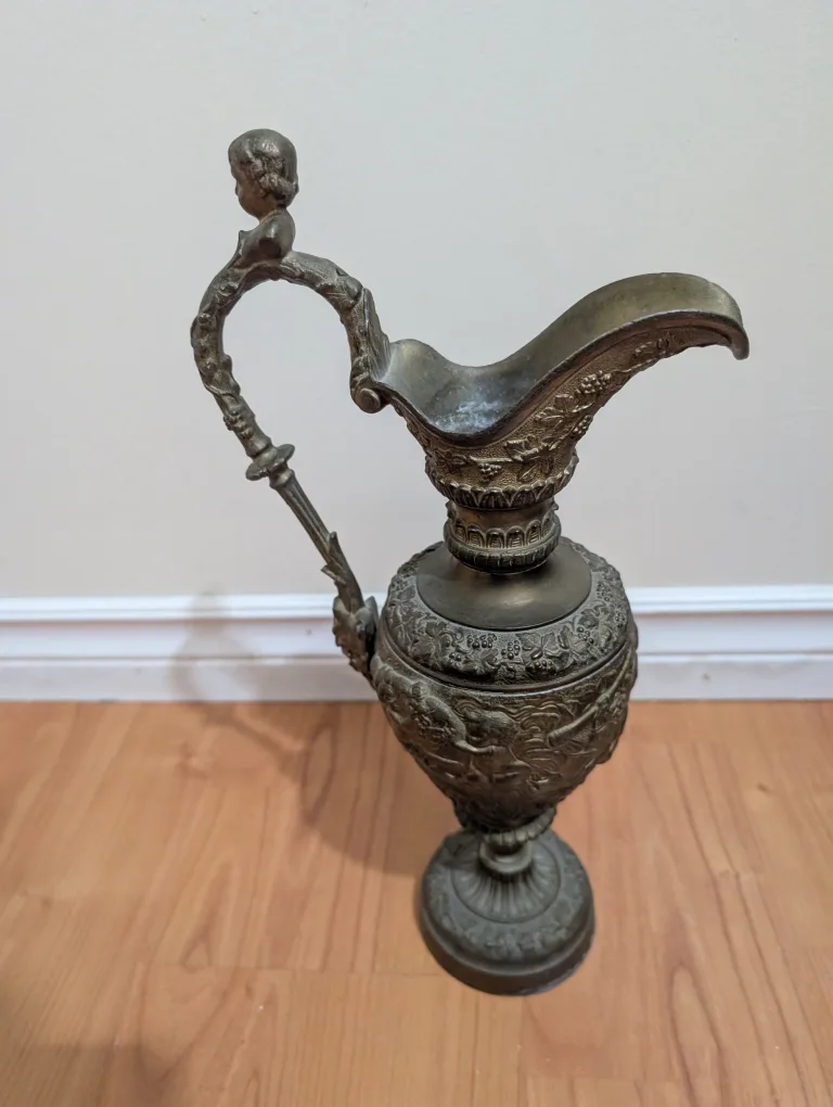 Vintage Ornate Metal Pitcher thumbnail