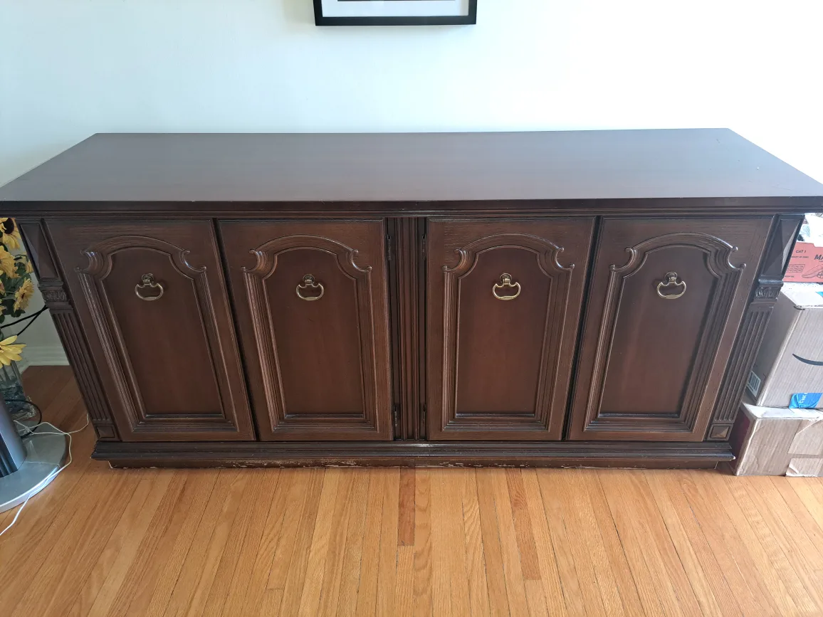 Dark Brown Wooden Credenza thumbnail