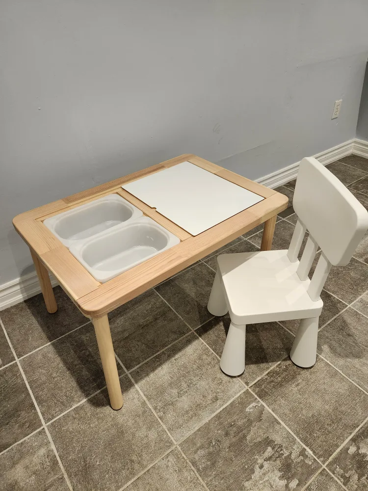 IKEA FLISAT kids table , bins and chair image indicator(2)