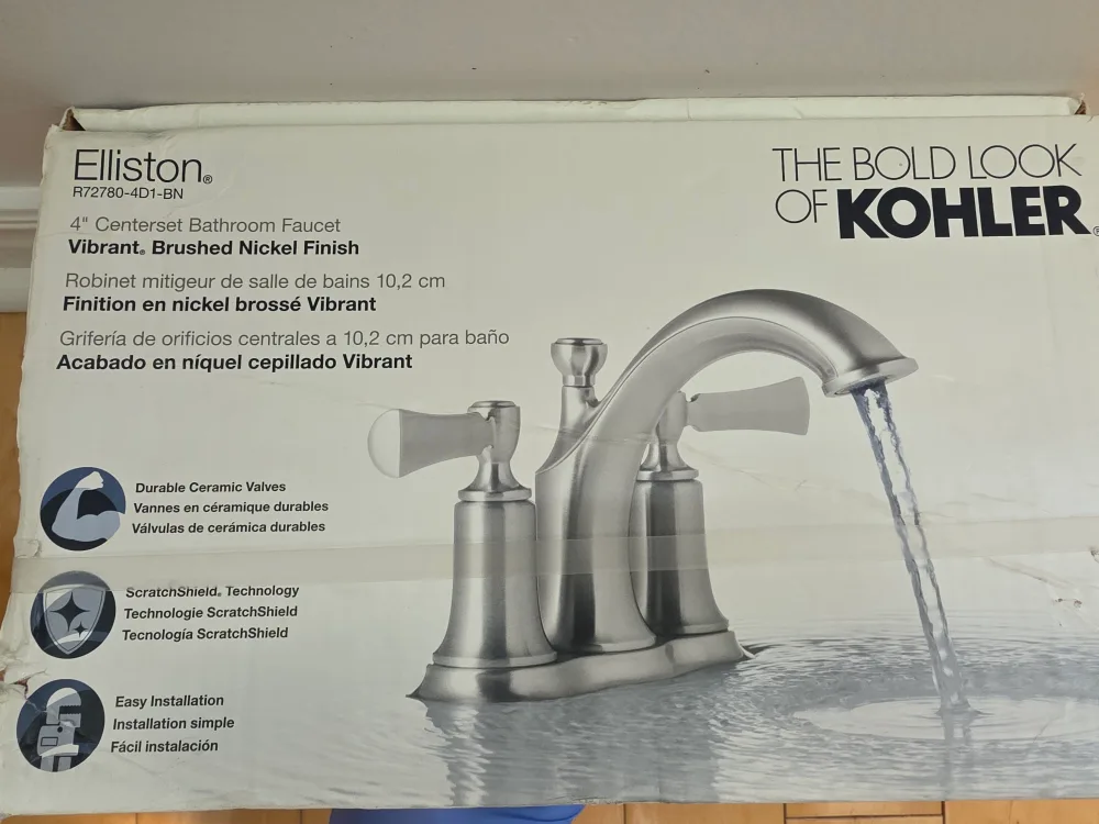 Kohler Elliston Centerset Bathroom Sink Faucet Brushed Nickel image indicator(2)