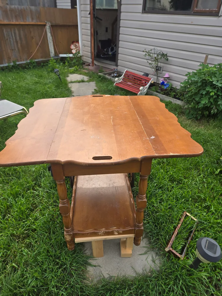 Vintage Folding Tea Cart Table thumbnail