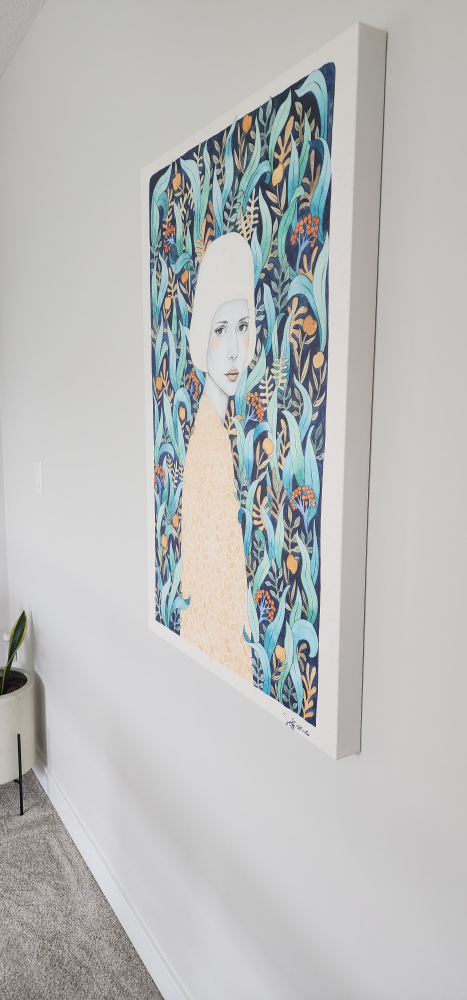 Artwork - Woman with Floral Background - photo 2