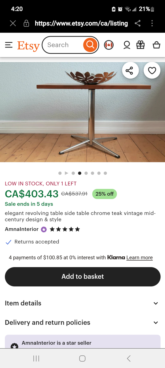 Elegant Revolving Side Table - photo 3