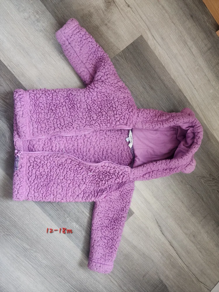 Carter's Purple Fleece Jacket 12-18m thumbnail