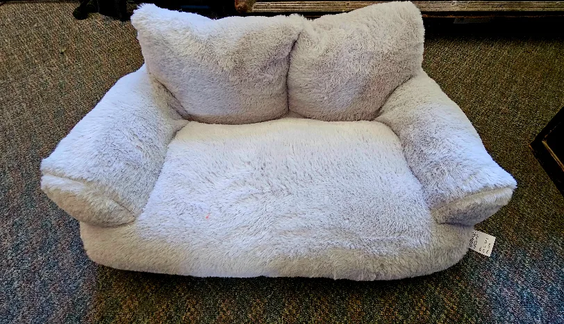 Fuzzy Grey Pet Bed Sofa thumbnail
