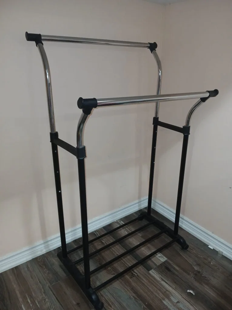 Adjustable Garment Rack - Chrome and Black thumbnail