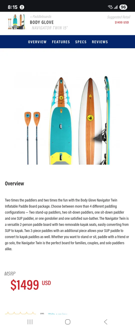 Body Glove Twin Pro Tandem Stand-Up Paddle Board iSUP image indicator(2)