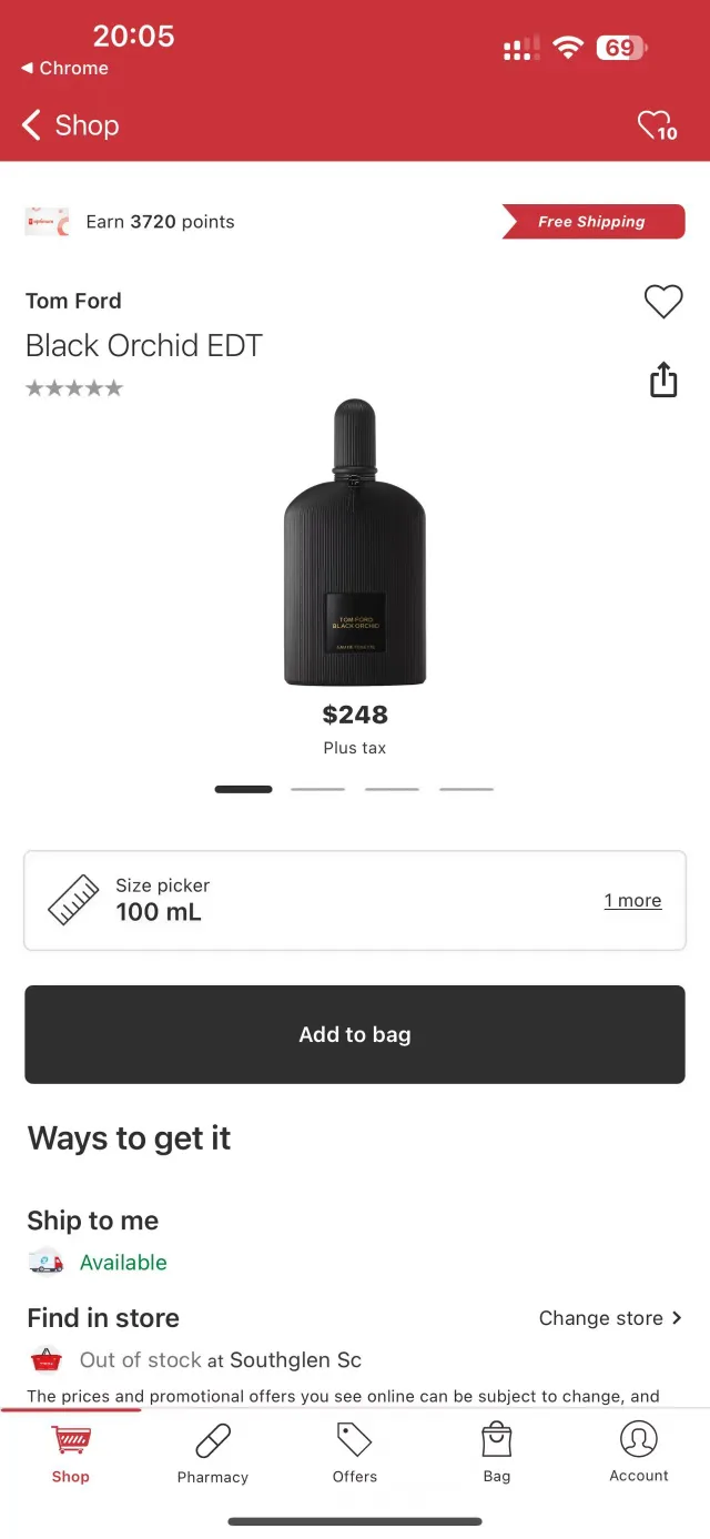 Tom Ford Black Orchid Eau de Toilette 100ml from Shoppers image indicator(2)