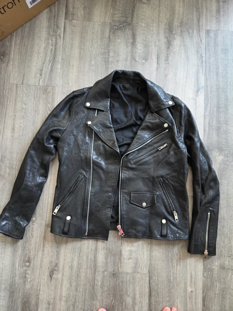 Leather Biker Jacket - Made in Italy thumbnail