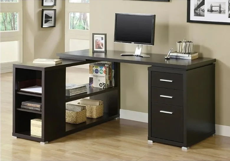 Monarch 7019 L-Shape Espresso Computer Desk BRAND NEW SEALED thumbnail