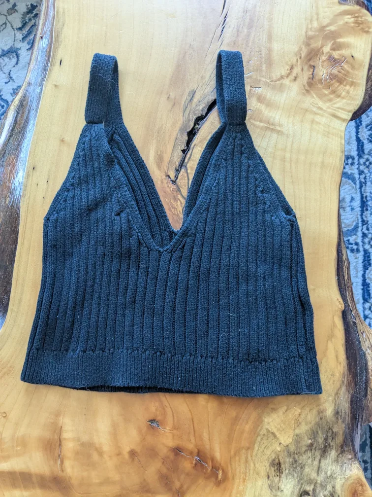 Aerie Black Knit Tank Top 🇨🇦 thumbnail