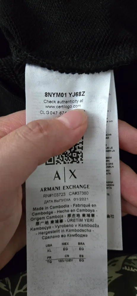 Armani Exchange Icon Period Sweatshirt - Black, XL image indicator(6)