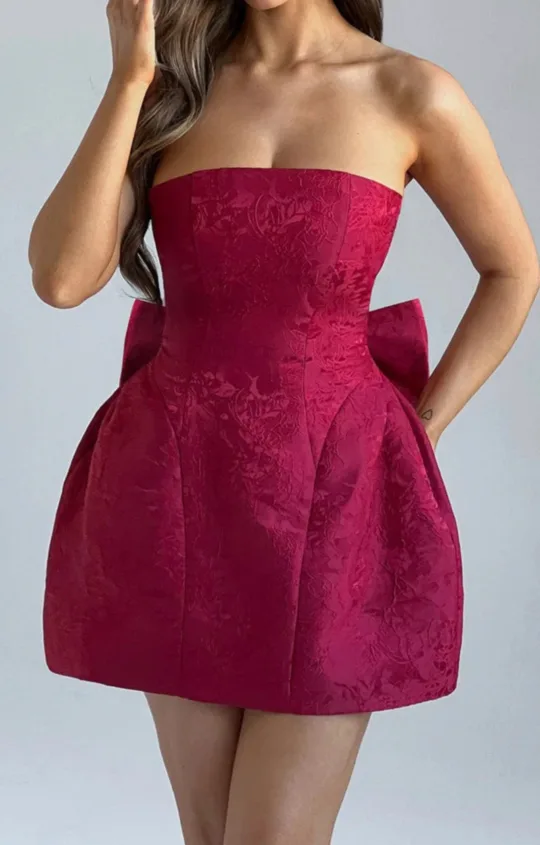 Babyboo-ELENORA MINI DRESS - RED-Size XS thumbnail