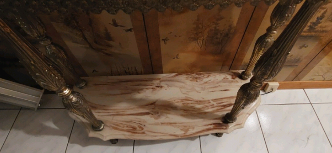 Faux Marble Top Console Table - photo 2