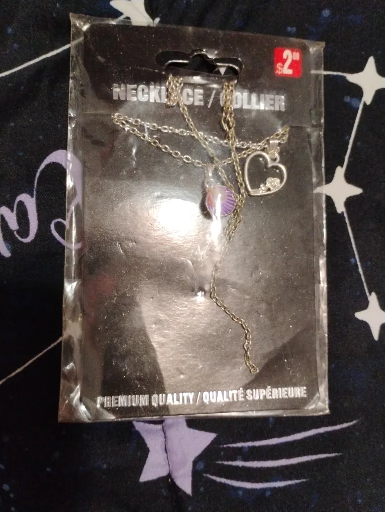 Necklace with Heart and Shell Charm thumbnail
