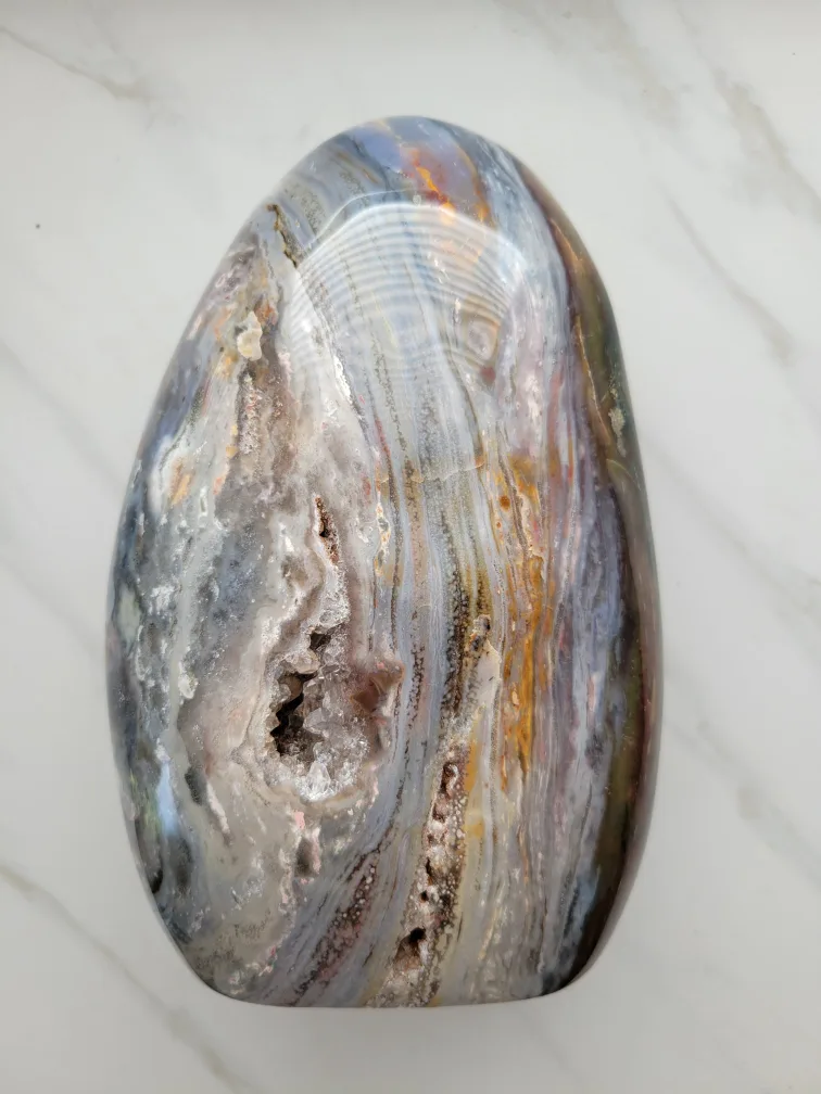 Insane Ocean Jasper Freeform Crystal with Geode thumbnail