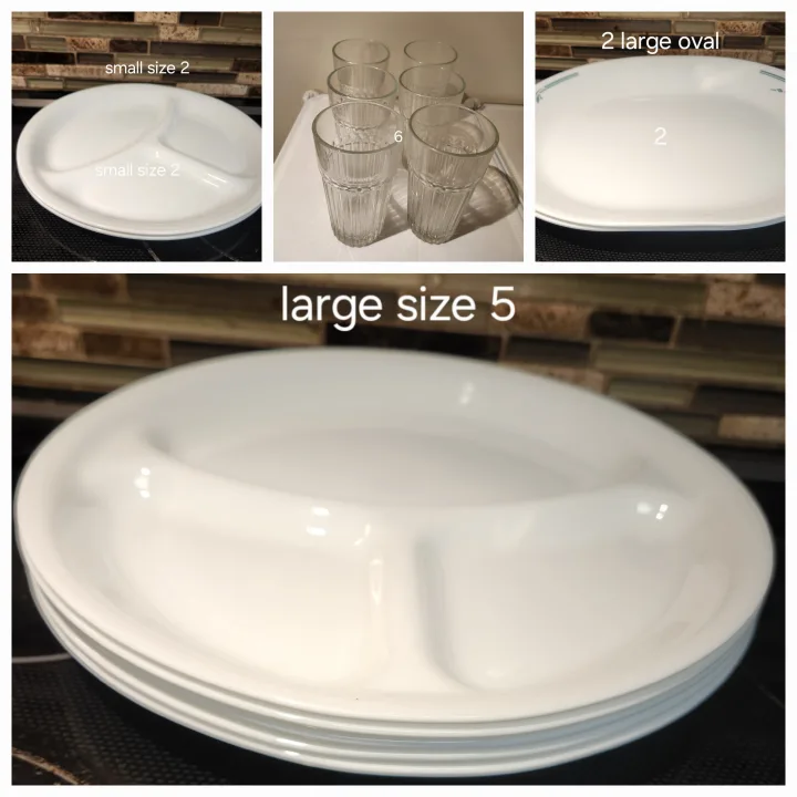 Corelle Divided Plates & Glass Set thumbnail