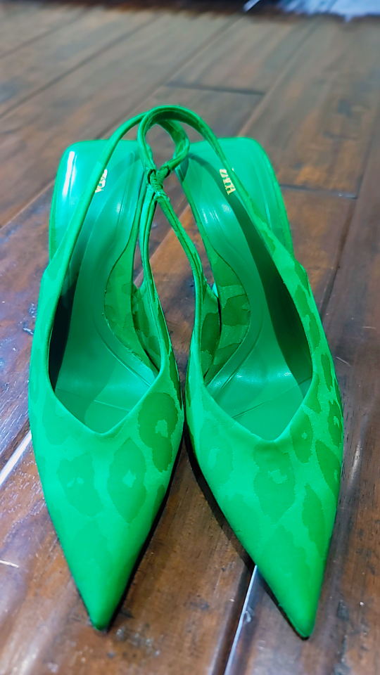Zara Slingback Heels Vibrant Green - photo 4