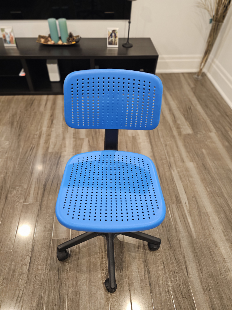 IKEA blue swivel chair