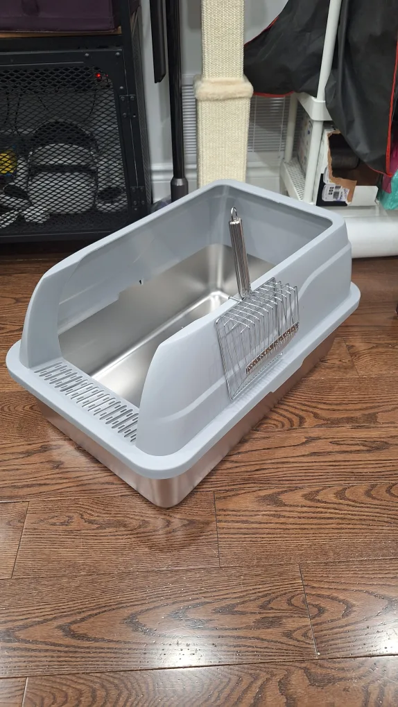 Amibud Stainless Steel Litter Box with Lid - NEW thumbnail