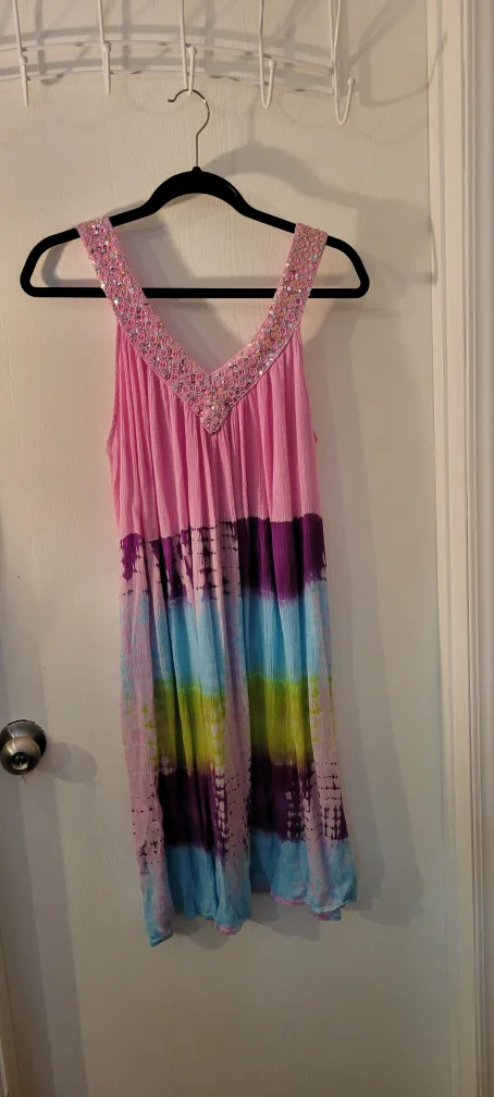 Tie-Dye Pink Sleeveless Dress M/L thumbnail