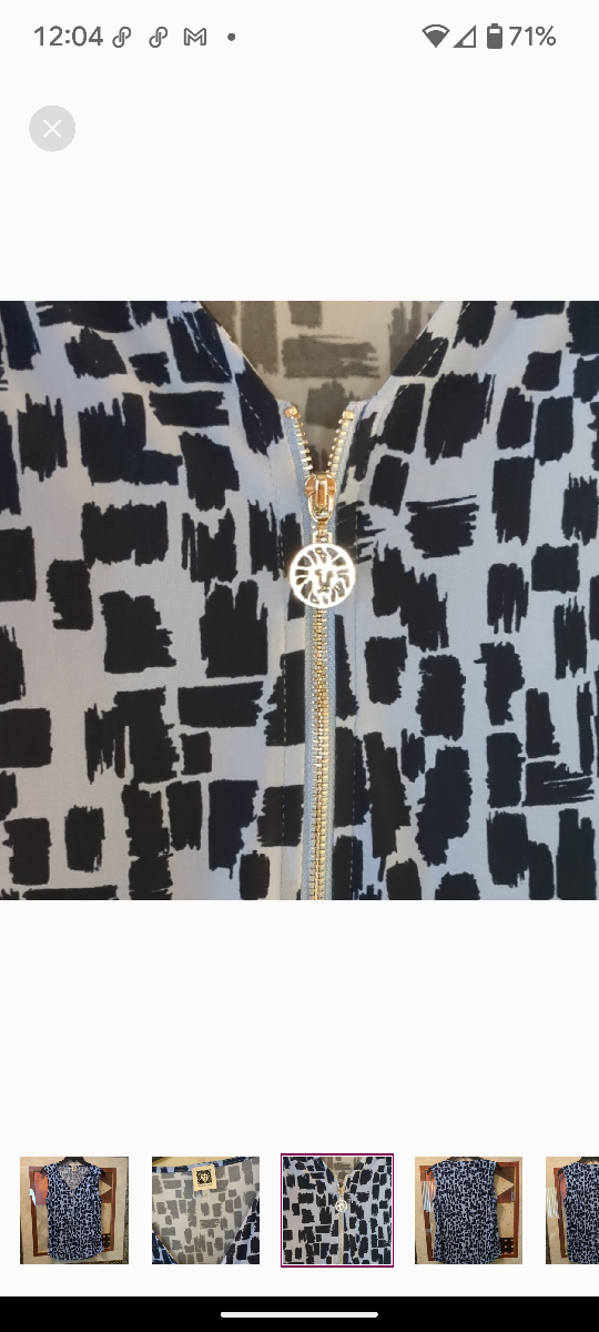 Anne Klein Blue Graphic Sleeveless Blouse - photo 3
