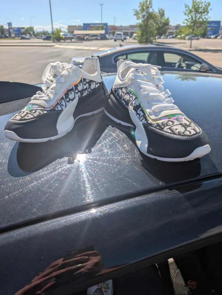 Dior-Patterned Black & White Sneakers - Size 42 thumbnail