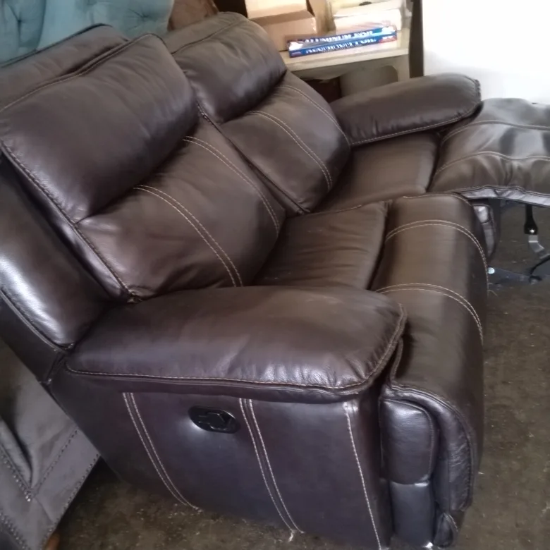 brown love seat recliner thumbnail