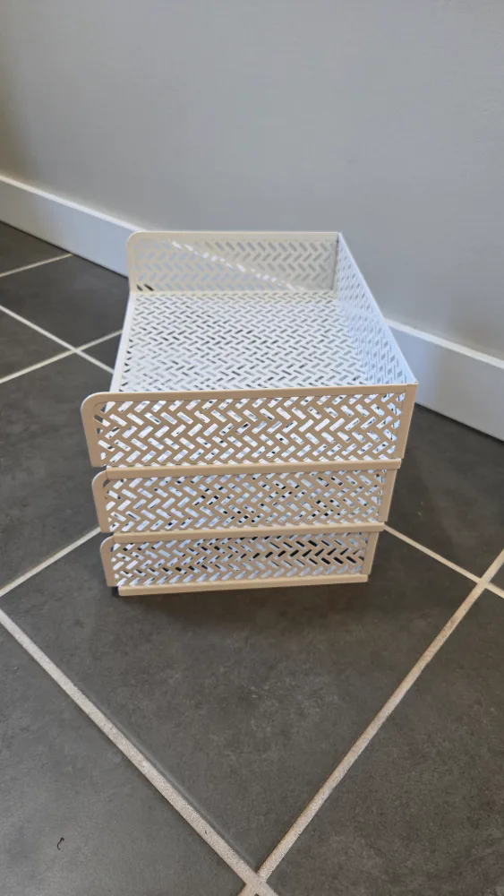 White Metal Mesh 3-Tier Desk Organizer image indicator(3)