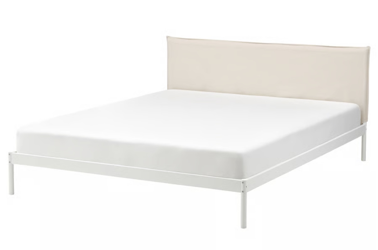 IKEA Bed Frame, White, Queen Size （pick up ASAP)