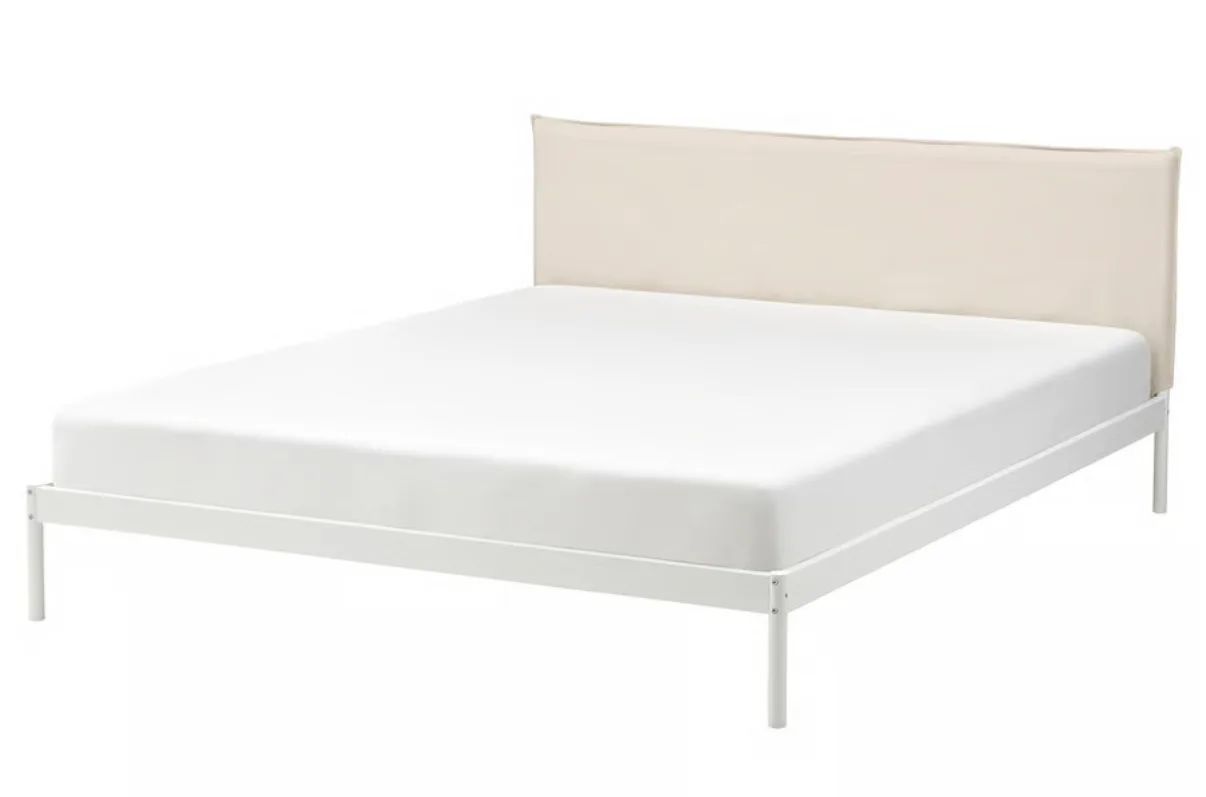 IKEA Bed Frame, White, Queen Size （pick up ASAP) thumbnail