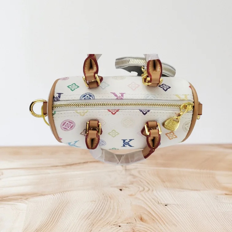 Patterned barrel handbag with coin purse image indicator(4)