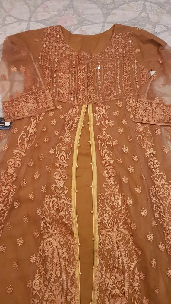 Brown Embroidered Shalwar Kameez - photo 3