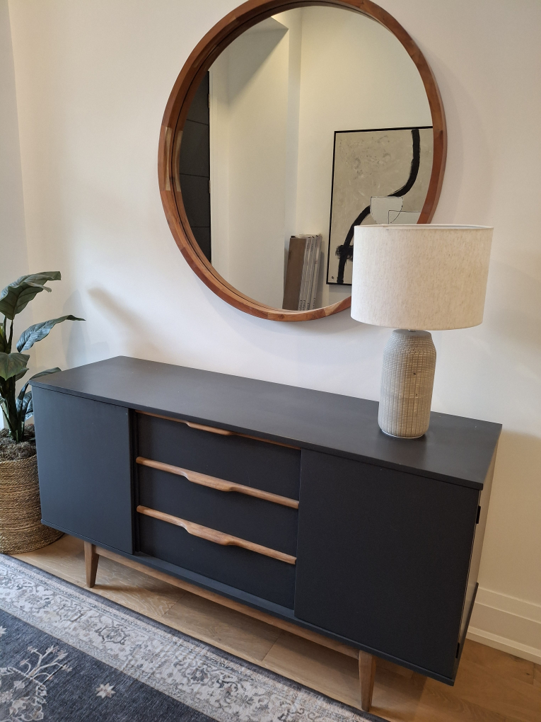 Dark Grey Mid Century  Credenza Sideboard/ Console