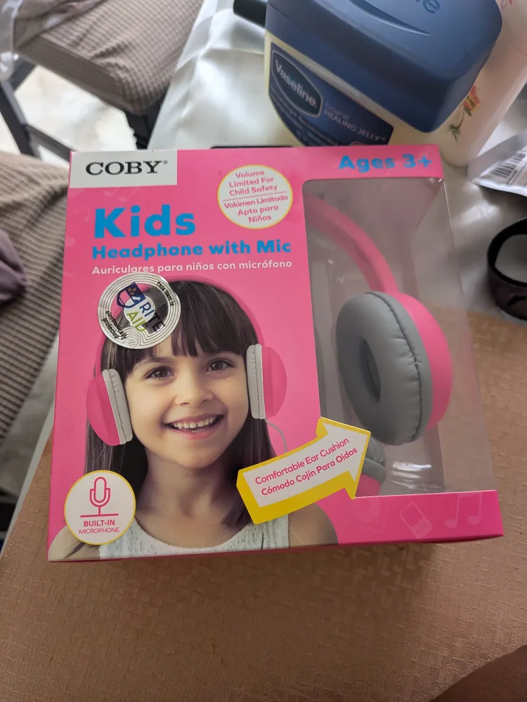 Coby Kids Headphone with Mic - Pink thumbnail