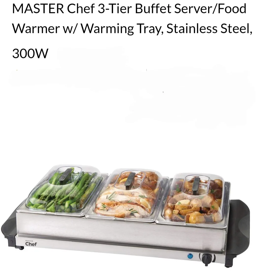 MASTER Chef 3-Tier Buffet Server/Food Warmer thumbnail