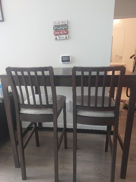 Dark Brown Dining Table with 2 Chairs - photo 3