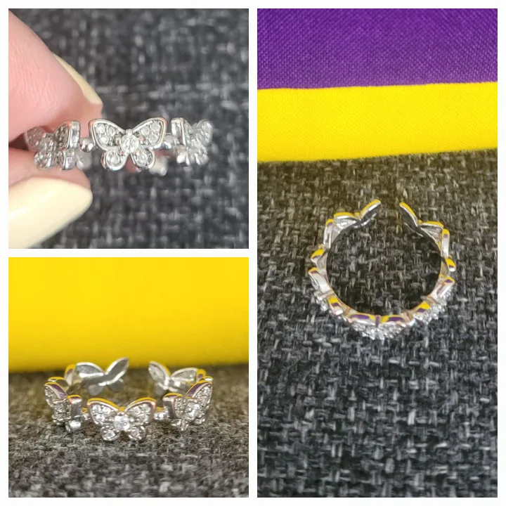 Adjustable Butterfly Ring - Silver Tone 🇨���🇦🍁 thumbnail