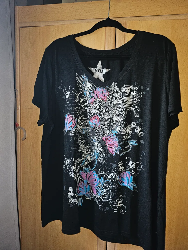 MXM Black Floral T-Shirt - Size 3X thumbnail