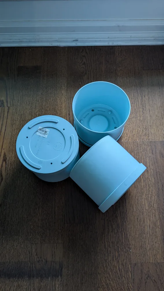 3 Blue Self-Watering Plant Pots thumbnail