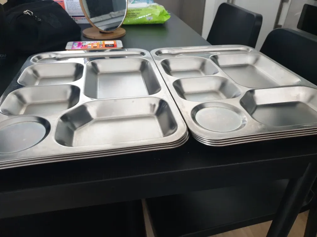 Stainless Steel Food Trays - Set of Two thumbnail