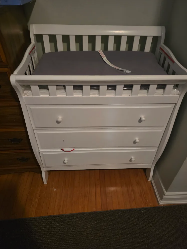 White Baby Changing Table Dresser thumbnail