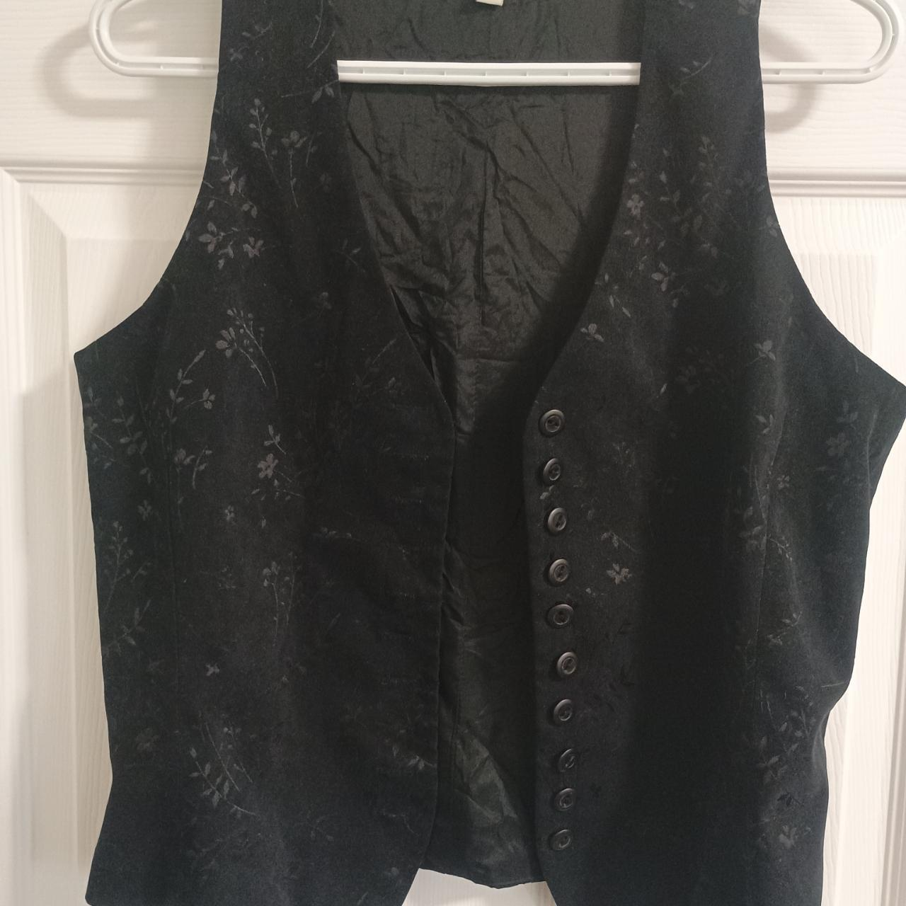 Black Floral Vest