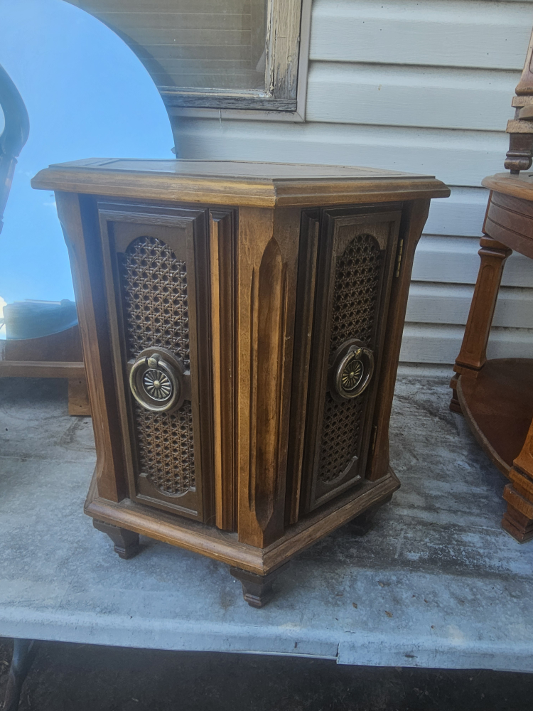 Wooden Side Table with Door - 22" Height